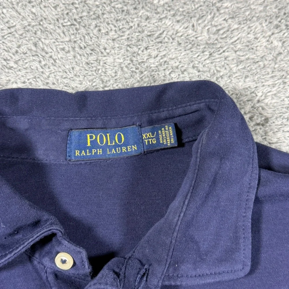 Polo Ralph Lauren Mens‎ XXL Navy Blue Polo Shirt White Pony